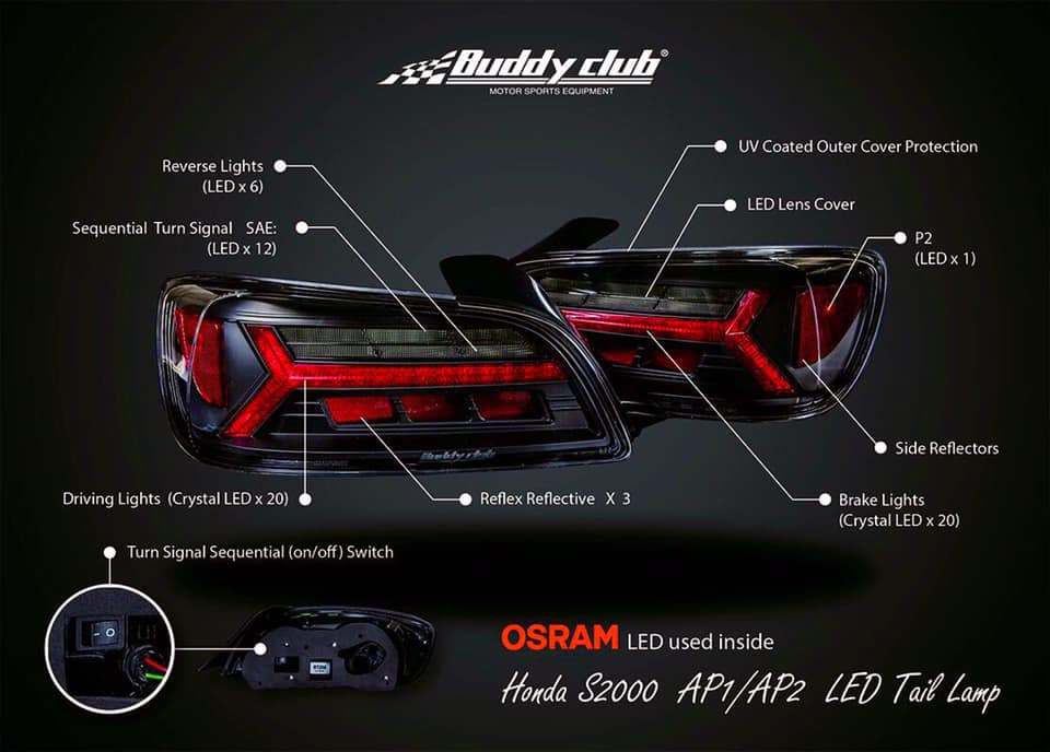 【送料無料】BuddyClub LEDテールランプ S2000(AP2)